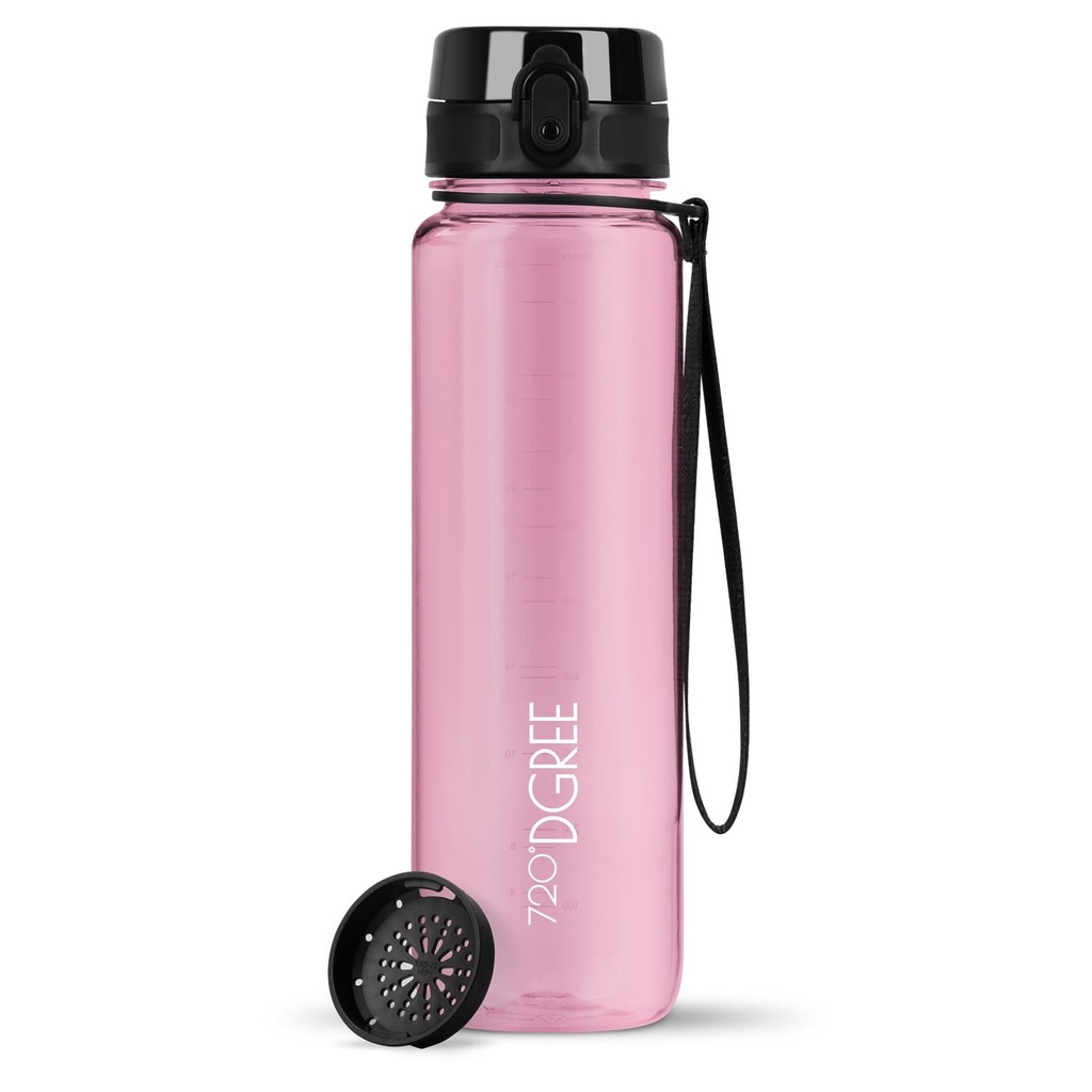 [720_15_1000ml_rose] Trinkflasche 720DGREE uberBottle Trinkflasche 1000ml| crystalClear Sieb (Rose)