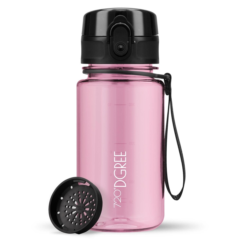 [720_15_350ml_rose] Trinkflasche 720DGREE uberBottle Trinkflasche 350ml crystalClear Sieb (Rose)
